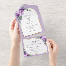 Arca de Casamento de Folhagem Dourada Roxo Elegant