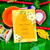 Arca de flores amarelas Haldi Convite