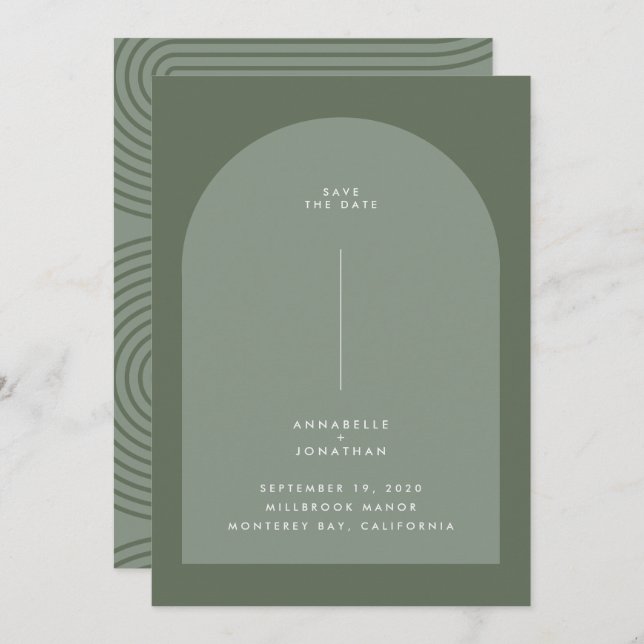 Arca geométrica verde-marinha mínima moderna (Frente/Verso)