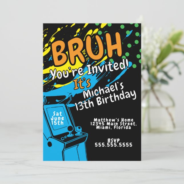 Arcade Colorful Birthday Party Boys  (Em pé/Frente)