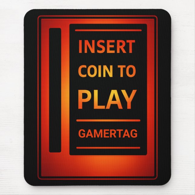 Arcade “Insert Coin to Play” Custom Mouse Pad (Frente)