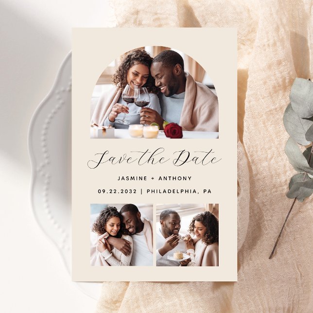 Arch 3 do Orçamento Beige da Foto Salve a Data (Criador carregado)