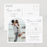Arch calendário fotografar Salvar a Data Convite