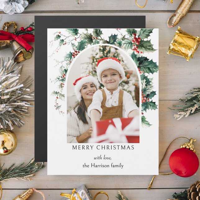 Arch de Foto de Natal Moderno c/Holly (Criador carregado)