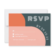 Arch Modern Groovy Retro RSVP Código QR Casamento