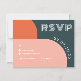 Arch Modern Groovy Retro RSVP Código QR Casamento