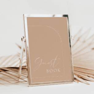 Arch Modern Tan Guest Book Weding Sign Convite
