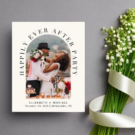 Arch Photo Code Cream Recepção de casamento Invite