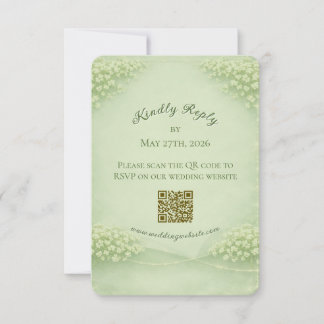 Arched Soft Green Wedding RSVP card