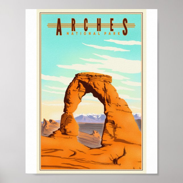 Arches National Park Litho Trabalho de arte Poster (Frente)