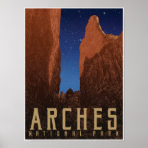 Arches National Park Poster de viagens; Starscape