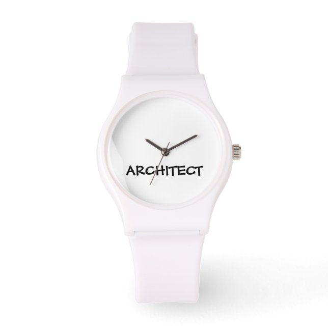 ARCHITECT Relógio de Silicone Branco Esportivo (Frente)