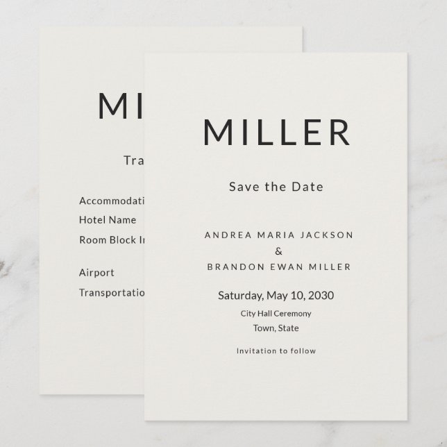 Architectural Save the Date Travel Card (Frente/Verso)