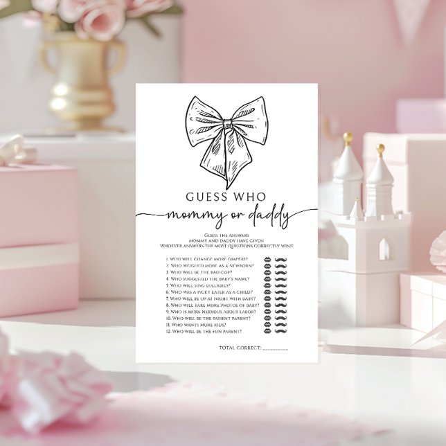 Arco adivinha quem Mamãe ou Pai Jogo de Chá de men (Criador carregado)