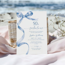 Arco Azul 50 e Convite de Aniversário Fabuloso
