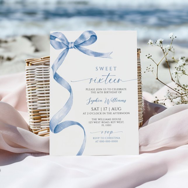 Arco Azul Doce 16 Convite de Aniversário (Criador carregado)