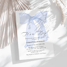 Arco Azul É um Convite para Chás de fraldas