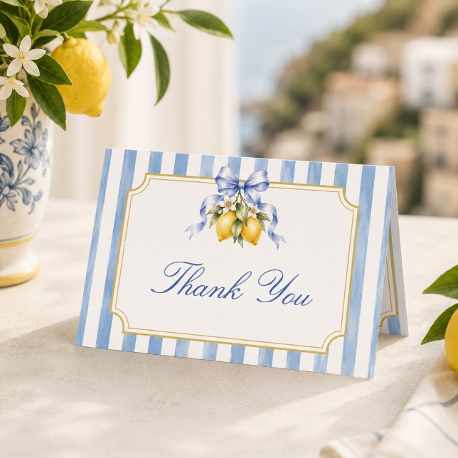Arco Azul Italiano Convite de Chá de Bebê Lemon Ci (Criador carregado)
