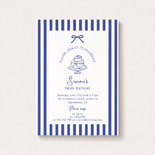 Arco Azul Profundo, Convite de aniversário Azul St