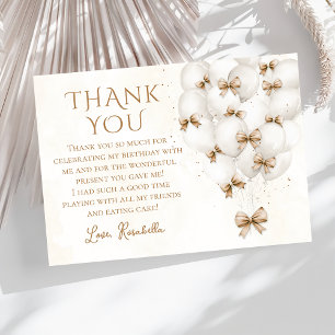 Arco Beige Balões Garota Cartões de agradecimentos