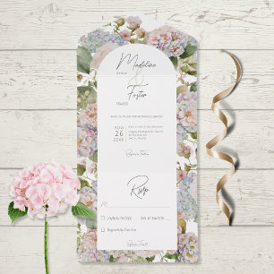 Arco Branco Russo Pastel Hydrangeas Não Janto