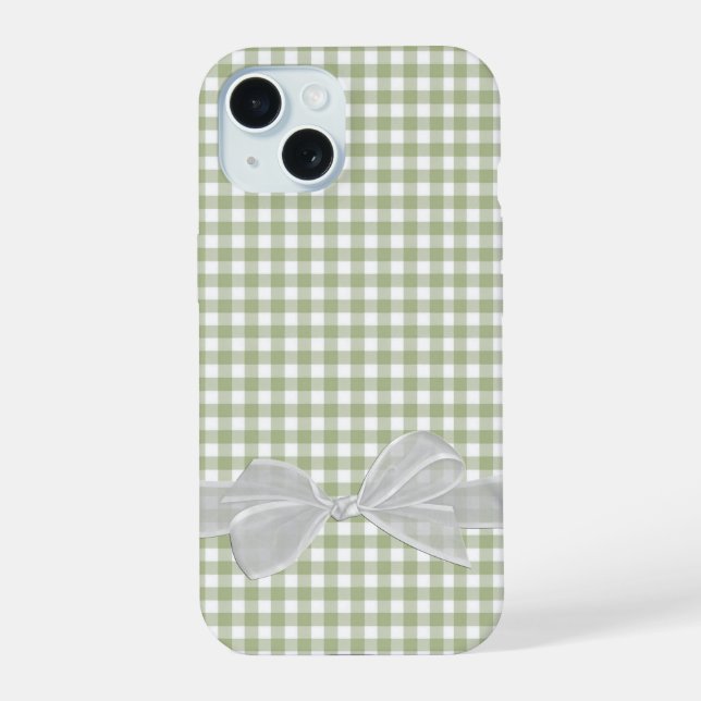 Arco Branco Sobre Sage Green Gingham (Verso)