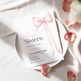 Arco cor-de-rosa 16º Convite de aniversário