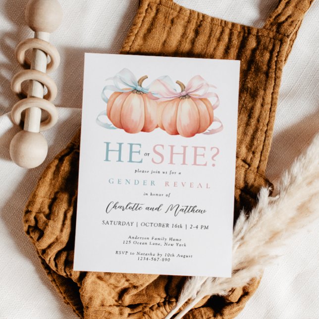 Arco cor-de-rosa azul Sexo Revelar Convite (Criador carregado)