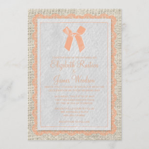Arco Coral Vintage e Convites para Casamento Linen
