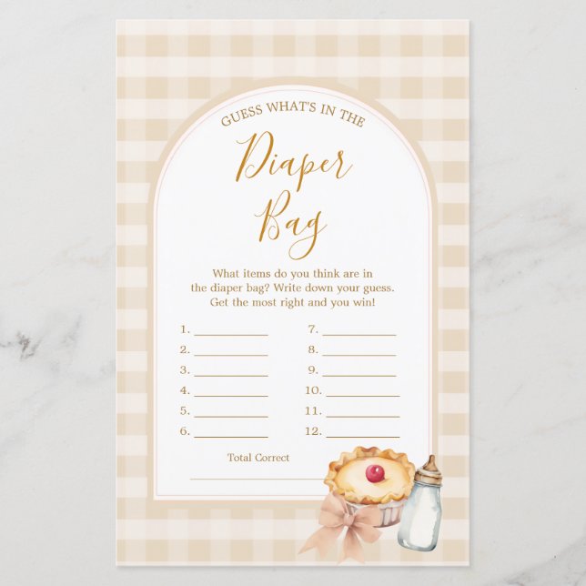 Arco Cutie Pie Pastel Gingham O que há na Fralda B (Frente)