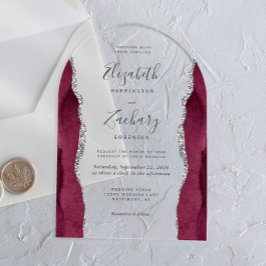 Arco de Casamento em Prata e Ágata Burgundy Modern