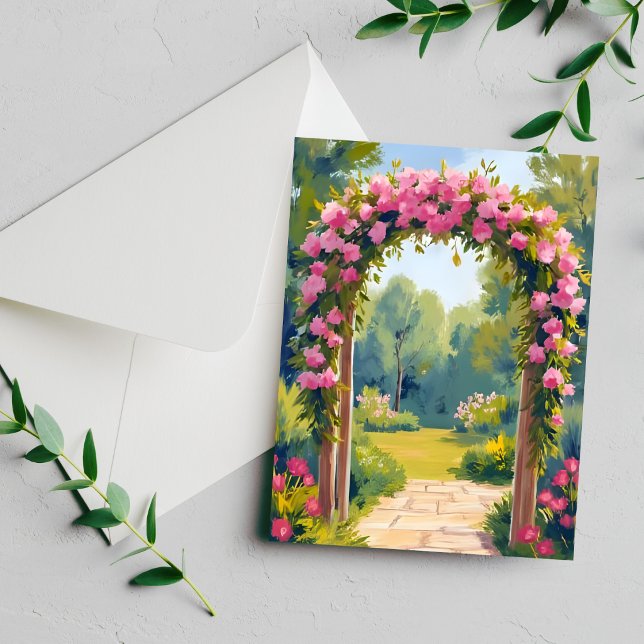Arco de Flores de Casamento | Cartão de Casamento  (Criador carregado)