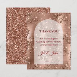 Arco de Glitter Rosa Dourado Agradecimento Casamen