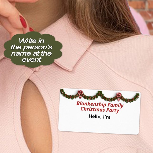 Arco de Natal Garland e Nome de etiqueta de Papel  (Make custom sticker name tags a party of your Christmas event essentials to help guests remember. )