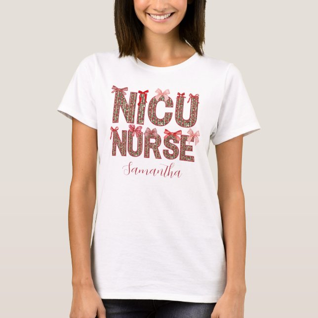 Arco de Nome Personalizado NICU Enfermeira Camisa  (Frente)