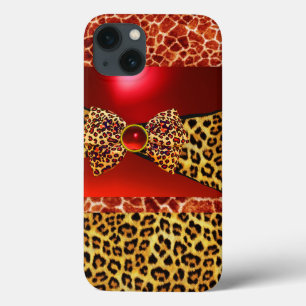 ARCO DE PELE GIRAFFE LEOPARD IMPRESSO, RUBY GEMSTO