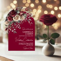 Arco de Rosas Burgundy & Creme para Casamento Eleg