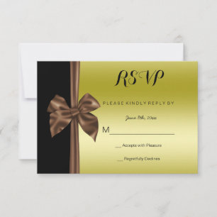 Arco de Seda Romântico Dourado e Preto RSVP