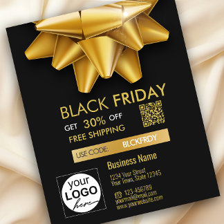 Arco Dourado Black Friday Venda Código QR Folheto
