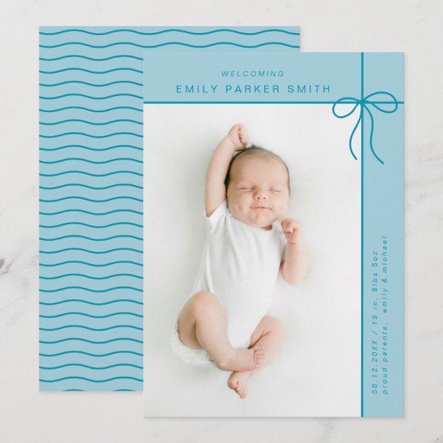 Arco e linhas com cartões de fotos de solteiro ret (Frente/Verso)