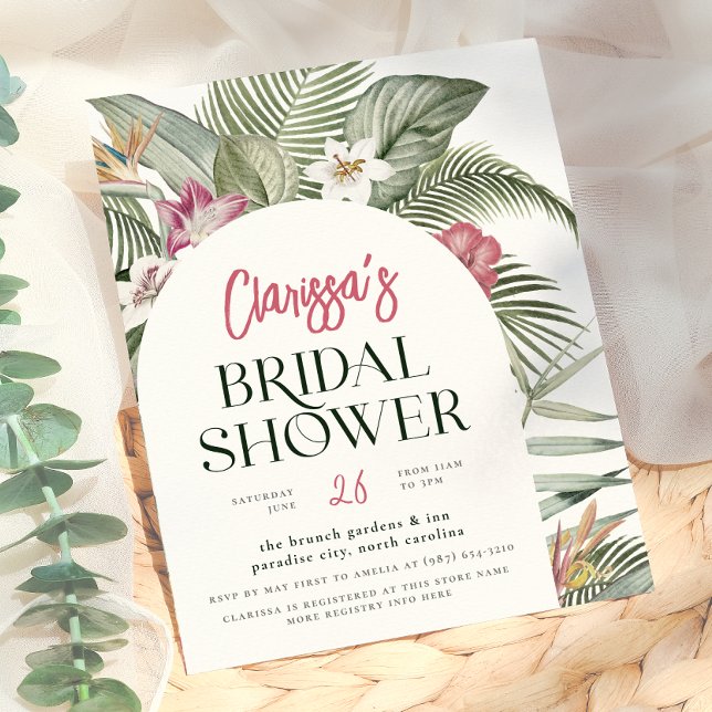 Arco Floral Tropical Moderno Chá de Noiva Econômic (Criador carregado)