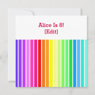 Arco-íris - 8º Convite de aniversário