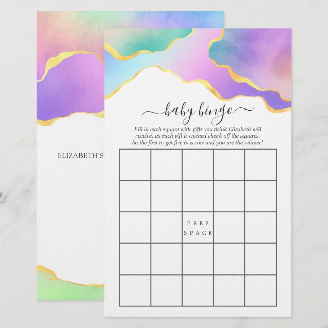 Arco-Íris Agate Chá de panela Pedra Bingo (Frente/Verso)