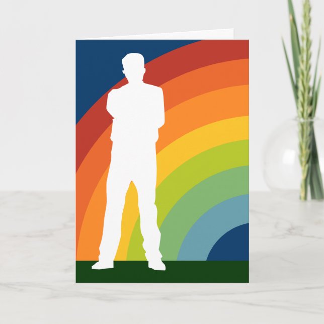 arco-íris alegre grande que vem para fora anúncio (Frente)