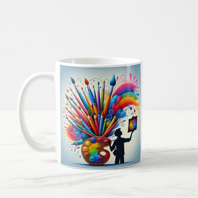 Arco-Íris Artista Pintor café xícara de chá cerâmi (Esquerda)