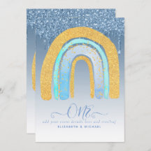 Arco-Íris AZUL de 1º ANIVERSÁRIO PERSONALIZADO