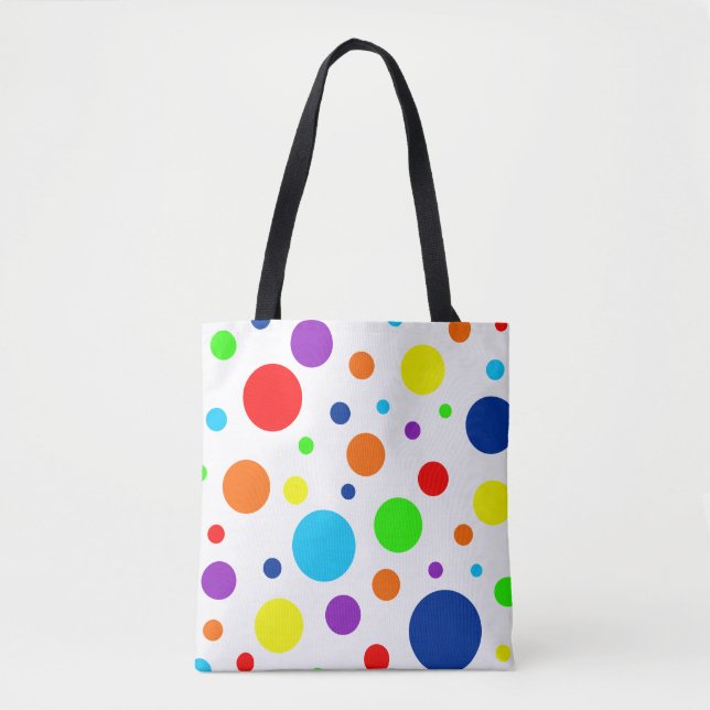 Arco-Íris Branco Mancha Tote Bag (Frente)