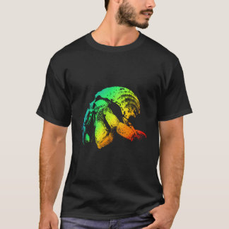 Arco-Íris Colorido Camisa Vintage Cute Hermit Crab