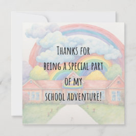 Arco-Íris Colorido Moderno Obrigado Cartão de Prof
