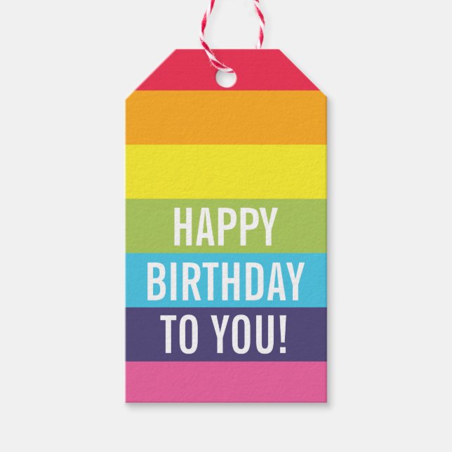 Arco-Íris com Etiqueta de Presente Personalizada S (Frente)